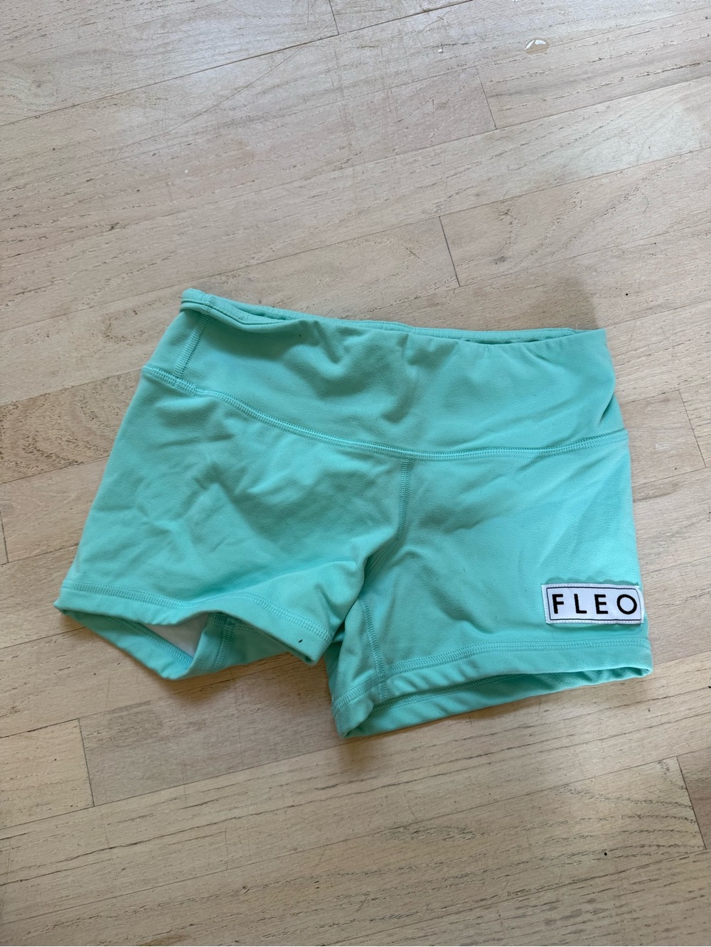 Fleo Mint Athletic High-Waist Performance Shorts